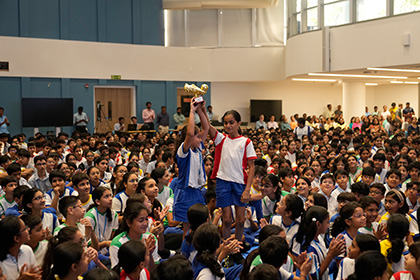 Students of NMAJS at House Cup Assembly 2024