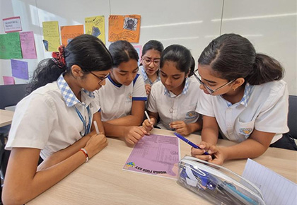 MYP students in an engaging class discussion at World Food Day 2024